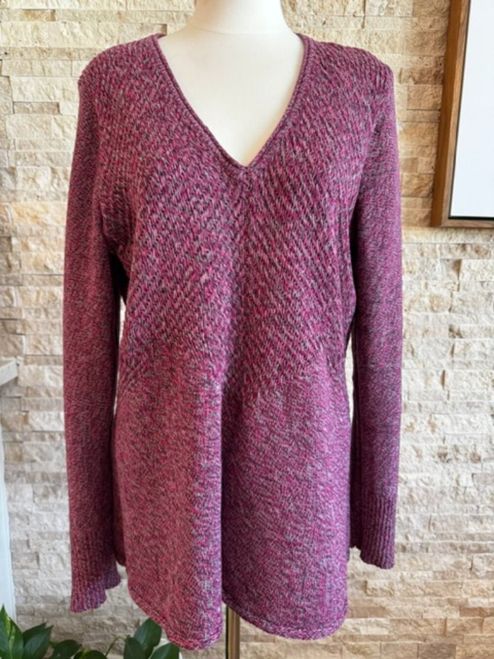Calvin Klein Pink Multi color Long Sleeve Sweater XL